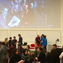 University Place - Brian Cox signing autographs and posing for selfies for tonight's talk in aid of Childreach International