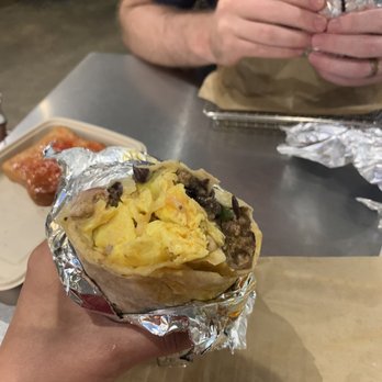 Java Burrito Company - Build your own burrito: chorizo, grilled veg, egg, queso, pico de gallo, shredded cheddar, tomatillo salsa, jalapeño - Mexican Near Me - Hilton Head Island, South Carolina Java Burrito Company - Build your own burrito: chorizo, grilled veg, egg, queso, pico de gallo, shredded cheddar, tomatillo salsa, jalapeño - Mexican Near Me - Hilton Head Island, South Carolina