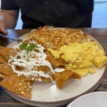 Hacienda Cafe & Grill - Chilaquiles with hash brown. - Breakfast & Brunch Near Me - Gilroy, California Hacienda Cafe & Grill - Chilaquiles with hash brown. - Breakfast & Brunch Near Me - Gilroy, California