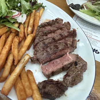 The Waterfront Venice - Steak frites cooked medium as recommended by the waiter - Beer Gardens Near Me - Venice, California The Waterfront Venice - Steak frites cooked medium as recommended by the waiter - Beer Gardens Near Me - Venice, California