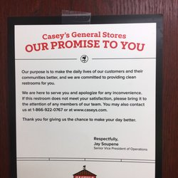 Casey's - Promise to clean the bathrooms yet there is a puddle of piss on the floor