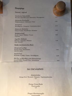 Menu photo 1 Restaurant Kirnbacher Hof Wolfach, BW Menu photo 1 Restaurant Kirnbacher Hof Wolfach, BW