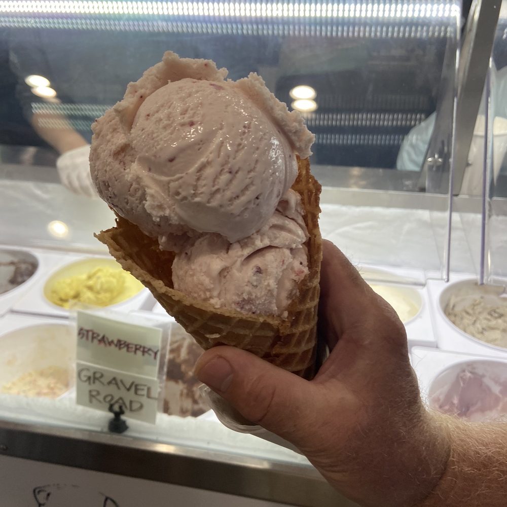 Agape Creamery - Strawberry double scoop - Ice Cream & Frozen Yogurt Near Me - Millville, Delaware