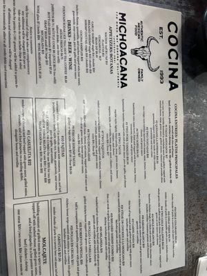 Menu photo 4 Cocina Michoacana Sonora, CA
