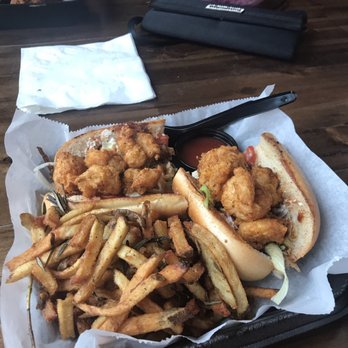 Uptown Scratch Kitchen - Shrimp poboy and rosemary fries. About $15 FYI - Food Trucks Near Me - Saint Augustine, Florida