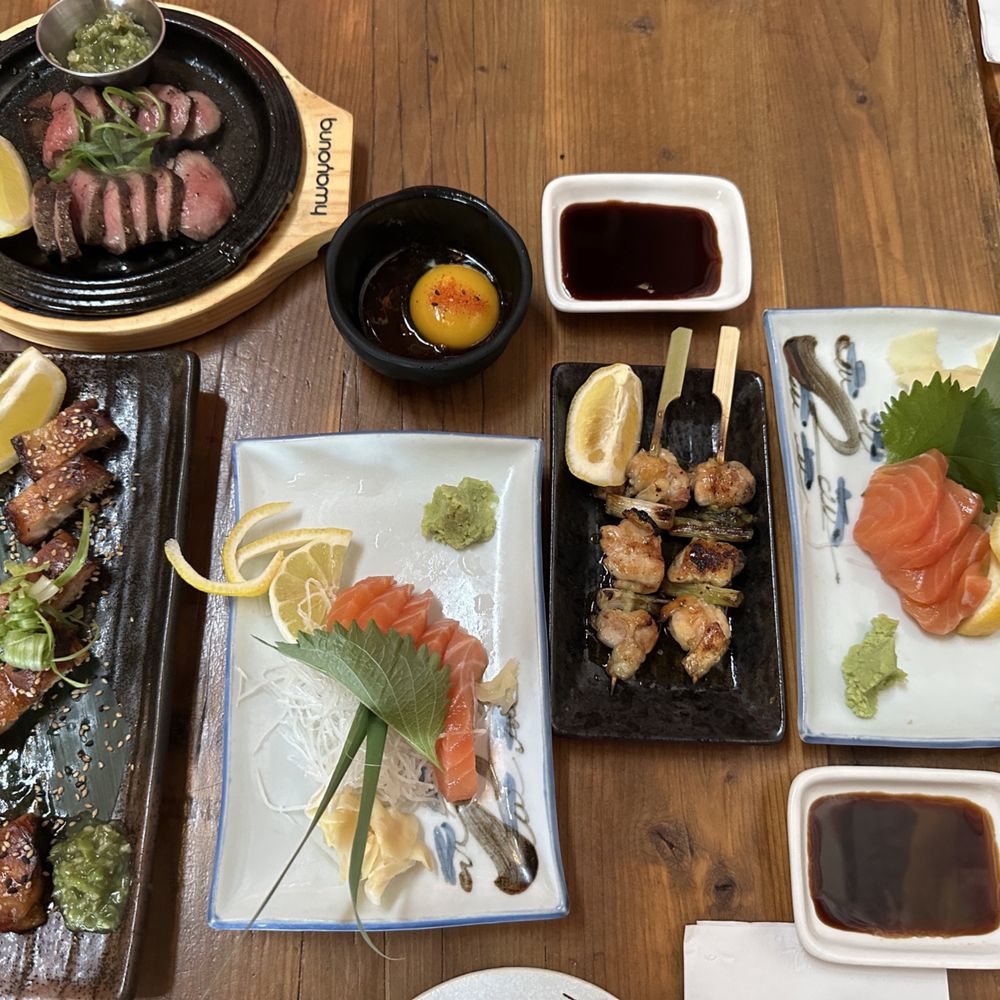 Kinda Izakaya - Beef Tongue with egg yolk (top left) - Tapas/Small Plates Near Me - Berkeley, California Kinda Izakaya - Beef Tongue with egg yolk (top left) - Tapas/Small Plates Near Me - Berkeley, California