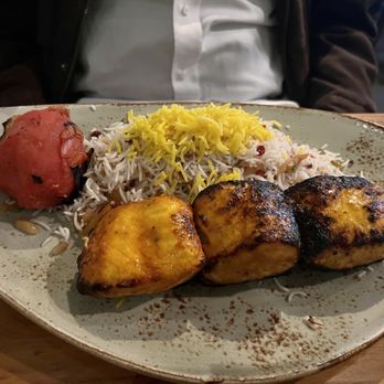 Rumi's Kitchen - Grilled salmon & rice - husband enjoyed it - Persian/Iranian Near Me - Alpharetta, Georgia Rumi's Kitchen - Grilled salmon & rice - husband enjoyed it - Persian/Iranian Near Me - Alpharetta, Georgia