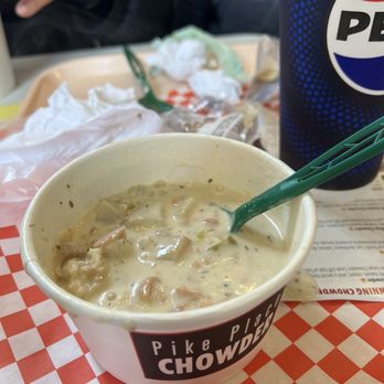 Pike Place Chowder - New England Clam Chowder (tastes way better than it looks) - Seafood Near Me - Seattle, Washington Pike Place Chowder - New England Clam Chowder (tastes way better than it looks) - Seafood Near Me - Seattle, Washington