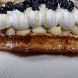 Blueberry, lemon, cheesecake waffle Blueberry, lemon, cheesecake waffle