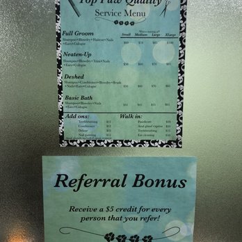 Top Paw Quality - Menu - Pet Groomers Near Me - Fort Wayne, Indiana