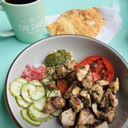 Chicken shaurma and black coffee Chicken shaurma and black coffee