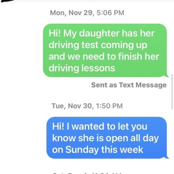 Aim Driving School - No response to any of my messages from November 29, November 30, and December 4 - Driving Schools Near Me