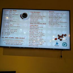 Coffee menu