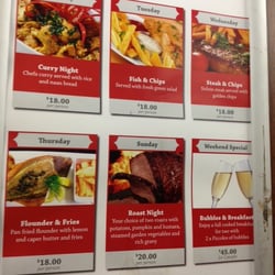 Rose Park Hotel - Evening specials at the hotel restaurant (as at March 2013)