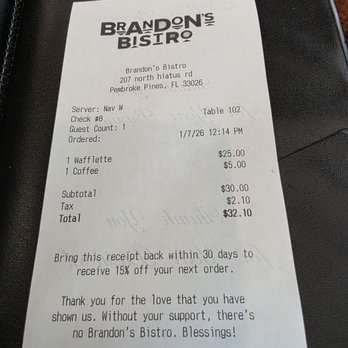 Brandon’s Bistro - Southern Near Me - Pembroke Pines, Florida