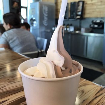 BurgerFi - Swirl (vanilla and chocolate) frozen custard - Hot Dogs Near Me - Doral, Florida BurgerFi - Swirl (vanilla and chocolate) frozen custard - Hot Dogs Near Me - Doral, Florida