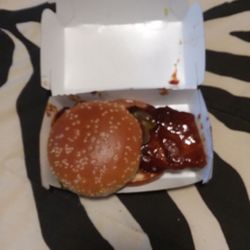 McDonald's - Mcrib w hamburger bun. Typical 5084 summer ave Memphis McDonalds. And they ripped me off advertising mcrib bun giving me hamburger bun.