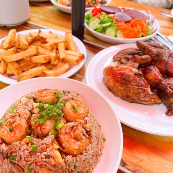 El Dorado Pollos A La Brasa - Chicken Plate, Salad, Chaufa w Shrimp - Peruvian Near Me - Pasadena, California El Dorado Pollos A La Brasa - Chicken Plate, Salad, Chaufa w Shrimp - Peruvian Near Me - Pasadena, California