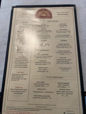 Menu photo 2 Brasserie du Soleil Wilmington, NC Menu photo 2 Brasserie du Soleil Wilmington, NC