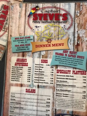 Menu photo 8 Captain Steve's Harrisburg, NC