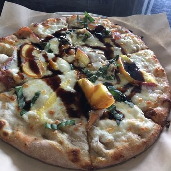 Your Pie - Peach prosciutto pizza--a seasonal special. Very good--I especially liked the ricotta cheese on it - Pizza Near Me - Roswell, Georgia Your Pie - Peach prosciutto pizza--a seasonal special. Very good--I especially liked the ricotta cheese on it - Pizza Near Me - Roswell, Georgia