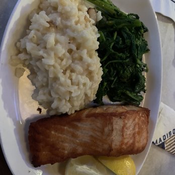 The Madison Bar & Grill - Lemon Risotto and Salmon with Brocolli rabe - Bars Near Me - Hoboken, New Jersey
