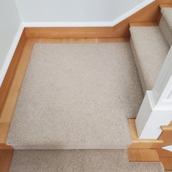 Stair runner with a serged edge - Anderson Tuftex Style Rollover Color Champagne