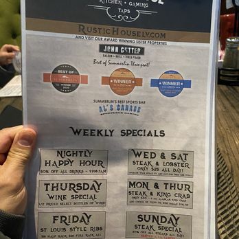 Rustic House - Menu, weekly specials - Pubs Near Me - Las Vegas, Nevada