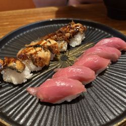 Maguro and unagi sashimi.