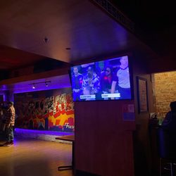 Strummer's - TV screen on the wall.