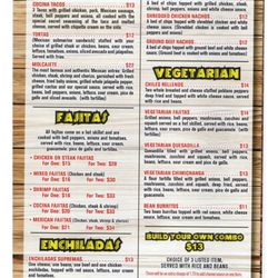 Cocina Mexicana Bar & Grill - MENU 2023 FAJITAS VEGETRIANS DISHES NACHOS ETC