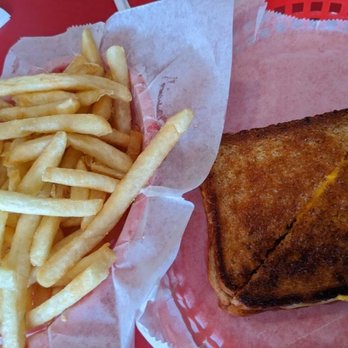 Schoop's Hamburgers - Grilled cheese with large fries. I'll skip the fries next time - Burgers Near Me - Valparaiso, Indiana Schoop's Hamburgers - Grilled cheese with large fries. I'll skip the fries next time - Burgers Near Me - Valparaiso, Indiana