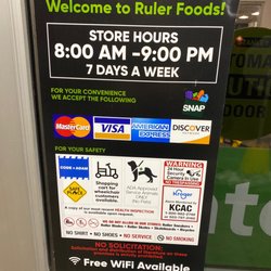 Ruler Foods - Hours as of Feb 2021