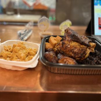 Fat Fowl - Mac-N-Cheese on the side which was cooked, seasoned and handled with care. - Caribbean Near Me - Brooklyn, New York Fat Fowl - Mac-N-Cheese on the side which was cooked, seasoned and handled with care. - Caribbean Near Me - Brooklyn, New York