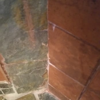 J-N-J Tile Flooring - This picture and the next are of the same wall that Joe put in. Not even close to straight and even. - Flooring Near Me