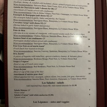 Le Voltaire - Menu - French Near Me - Omaha, Nebraska