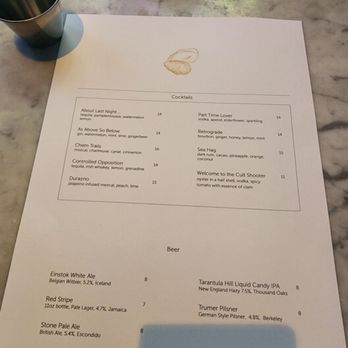Redlands Oyster Cult - Drink menu - Bars Near Me - Redlands, California Redlands Oyster Cult - Drink menu - Bars Near Me - Redlands, California