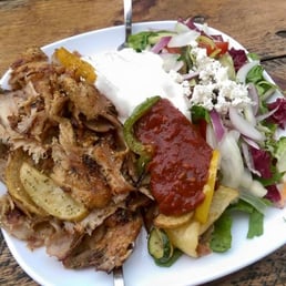 Doner with salad and spicy sauce! Doner with salad and spicy sauce!