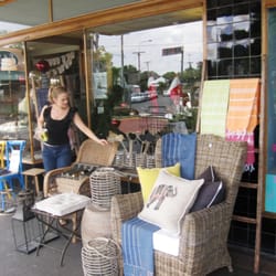 Du Monde sur Latrobe - Homewares and furniture on display outside Du Monde.