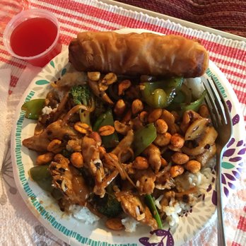 Pham's Rice Bowl - I got some really good hot chicken & egg rolls at Phams today. I put the hot peanuts on it. Best Szechuan chicken ever! - Vietnamese Near Me - Minneapolis, Minnesota