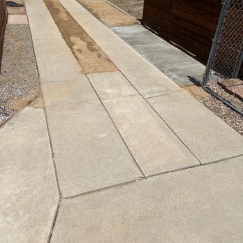 Modern Landscape - New cement pad for trash cans. Grading and DG in the driveway. - Landscaping Near Me - Redlands, California Modern Landscape - New cement pad for trash cans. Grading and DG in the driveway. - Landscaping Near Me - Redlands, California