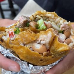 Cabo Bob's Burritos - Cheese tortilla with steak burrito