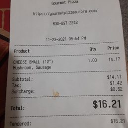 The receipt.  Price increase. Dang Pandemic.
