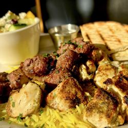 Mediterranean Cafe - Mixed grill lamb & chicken kebabs