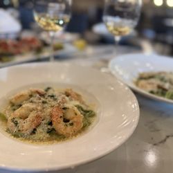 Shrimp w/homemade spinach pasta