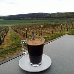 Vinařství & Hotel Sádek - Káva na terase hotelu Sádek s výhledem do vinice