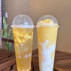 Pu’er Taiwan Tea & Coffee - Tropical fruit green tea and mango tornado