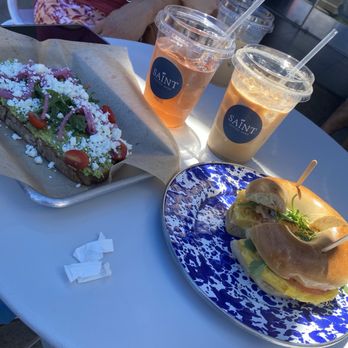 Saint Coffee Shop - Breakfast bagel, avocado toast, Apple tea, salted caramel latte - Coffee & Tea Near Me - Los Angeles, California Saint Coffee Shop - Breakfast bagel, avocado toast, Apple tea, salted caramel latte - Coffee & Tea Near Me - Los Angeles, California