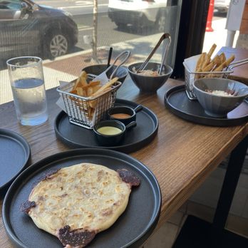 Comalito - Queso y Frijoles Pupusa, Yucca Fries - Comfort Food Near Me - Redwood City, California Comalito - Queso y Frijoles Pupusa, Yucca Fries - Comfort Food Near Me - Redwood City, California