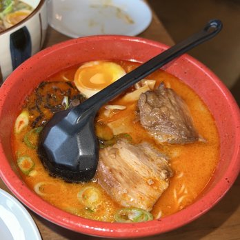 Ramen Wasabi - Hakata Red Ramen (pretty nice flavor and not as spicy as the spicy garlic miso ramen) - Ramen Near Me - Chicago, Illinois